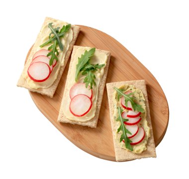 crispbread з маслом, редис і руколою