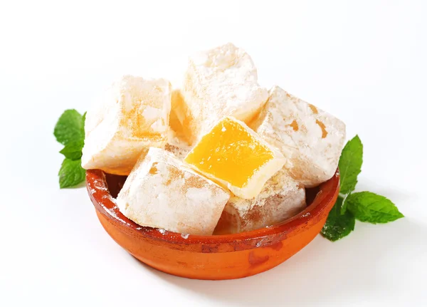 Mastic-flavored cubos de gelatina (Delicia turca griega ) — Foto de Stock