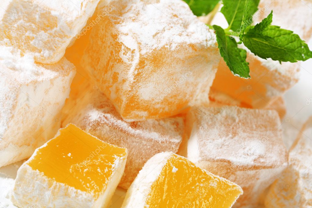 Mastic-flavored jelly cubes (Greek Turkish delight)