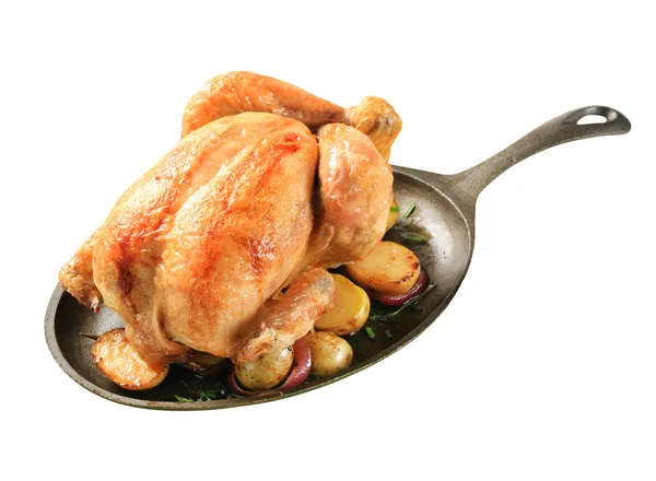 Baked chicken and potatoes — Stock Photo, Image
