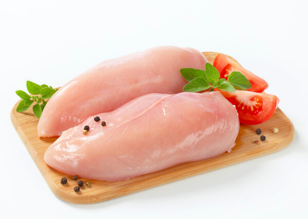 Raw chicken breast fillets