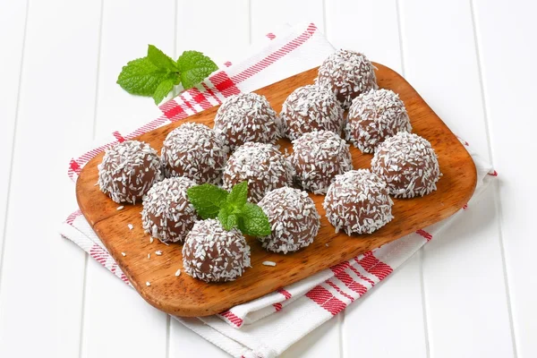 Chocolate coconut balls — Stock Photo, Image