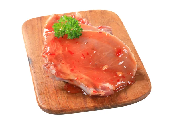 Baharatlı sırlı içinde domuz pirzolası — Stok fotoğraf