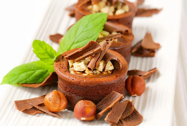 Ciastek mini czekolada z orzechami laskowymi — Zdjęcie stockowe