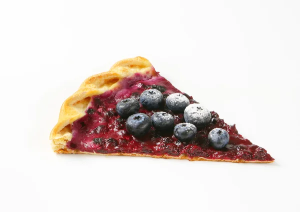 Slice of thin blueberry tart — Stock Photo, Image