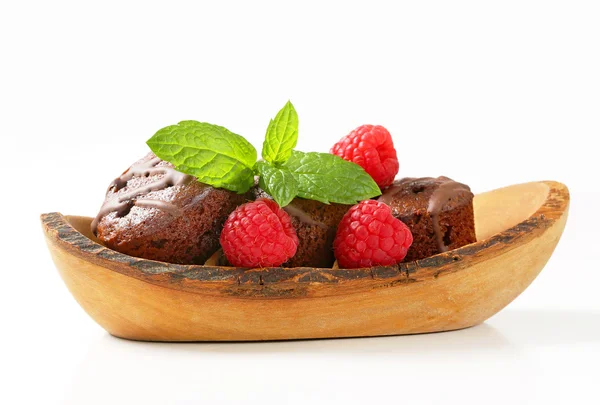 迷你巧克力蛋糕μίνι σοκολάτα κέικ — 图库照片