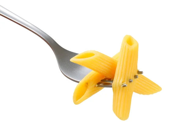 Pasta buizen op vork — Stockfoto