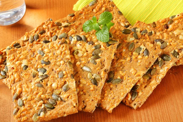 Pumpkin seed cheddar crackers — Stock Photo, Image