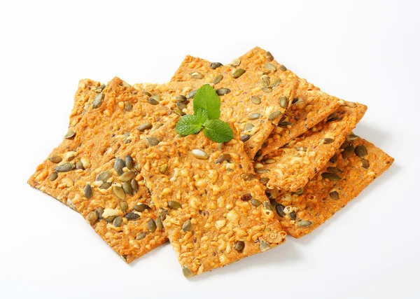 Pumpkin seed cheddar crackers — Stock Photo, Image