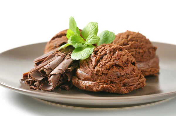 Çift çikolatalı dondurma — Stok fotoğraf