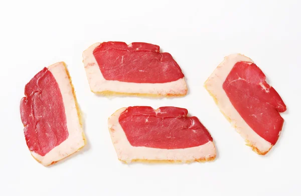 Smoked duck breast slices — Stock Photo, Image