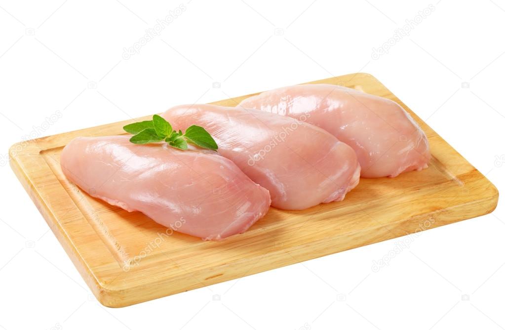 Raw chicken breast fillets