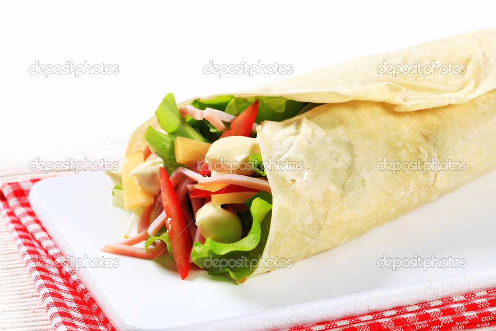 Easy ham and cheese wrap