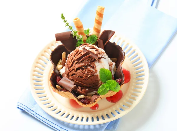 Roomijs sundae — Stockfoto