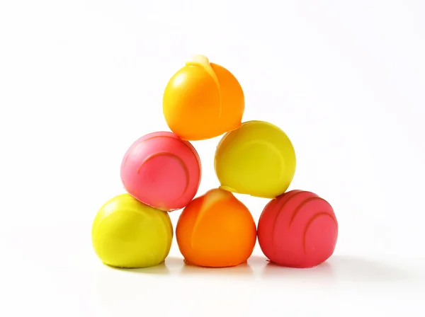 Fruit flavored pralines — Stock Photo, Image