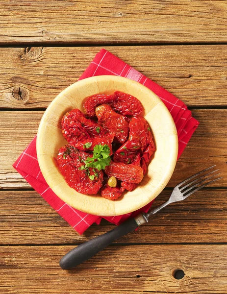 Marinated sun dried tomatoes — Stock Photo, Image