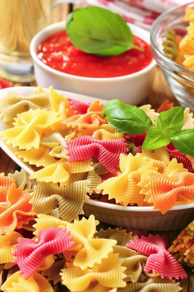 Colored bow tie pasta — Stock Photo, Image
