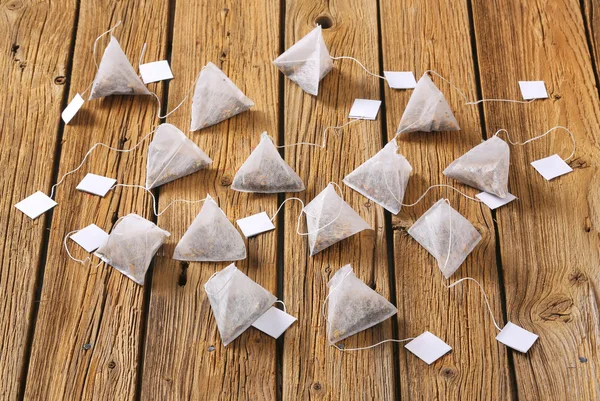 Pyramidové čajové sáčky — Stock fotografie