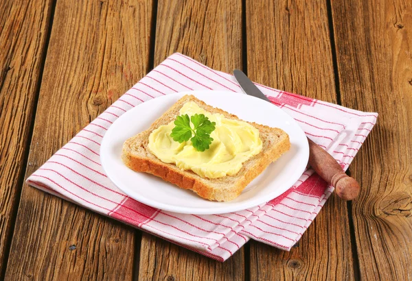 Boterham brood met boter — Stockfoto
