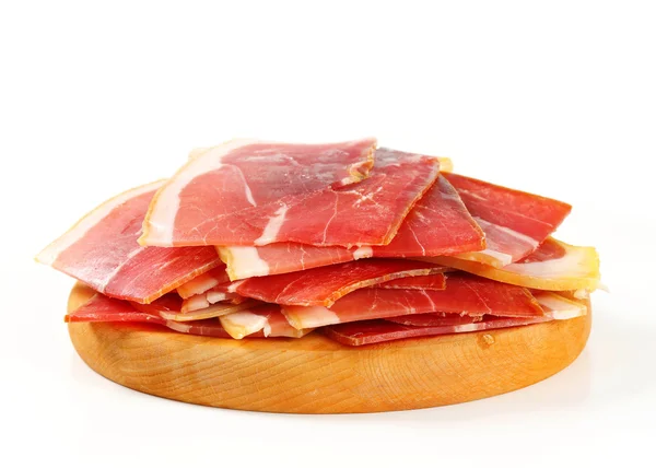 Crudo di prosciutto affettato — Foto Stock