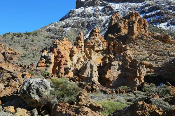 Spektakulära klippformationer i nationalparken Teide — Stockfoto