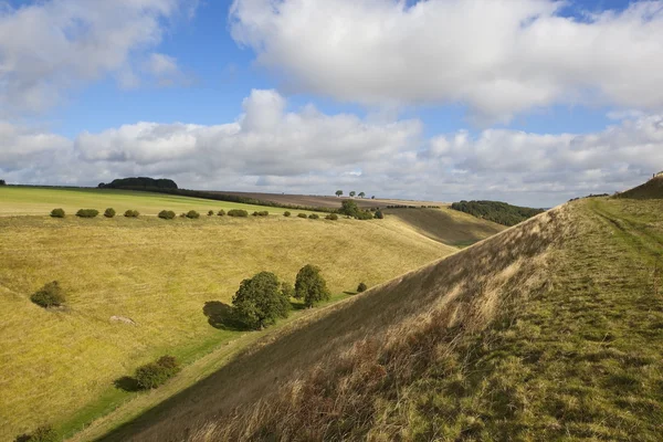 Late zomer landschap met vallei — Stockfoto