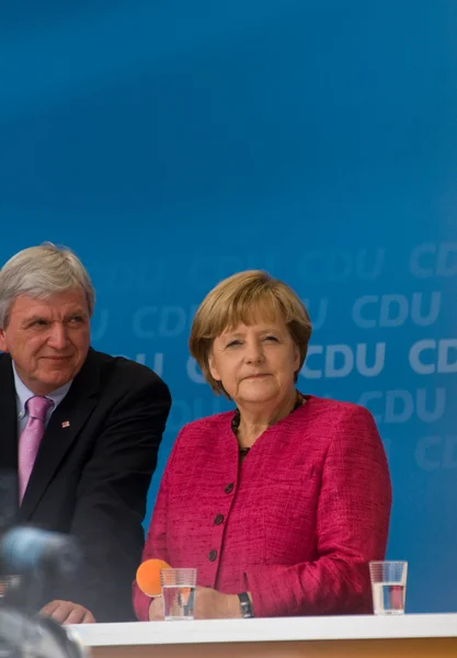 Angela Merkel y Volker Bouffier — Foto de Stock