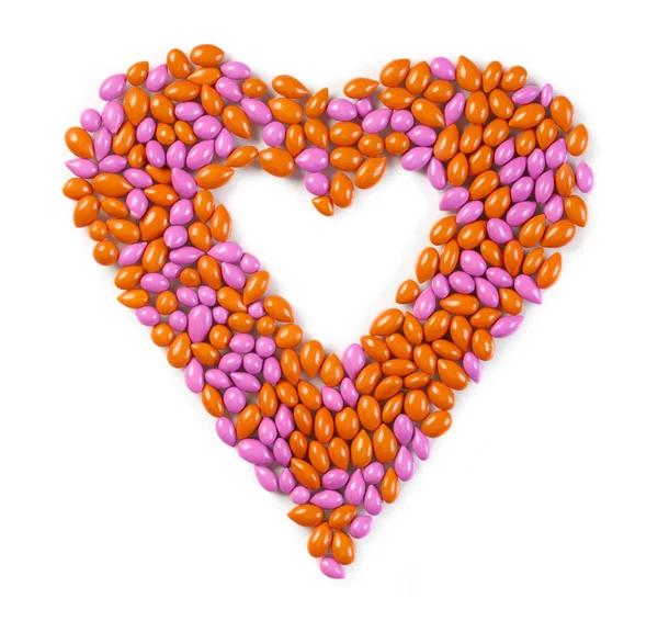 Sweet heart made from candies — Stock Photo, Image
