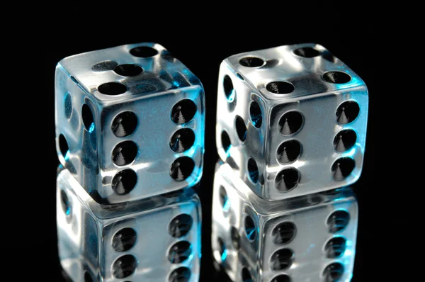 Pair of Clear Dice — Stock Photo, Image