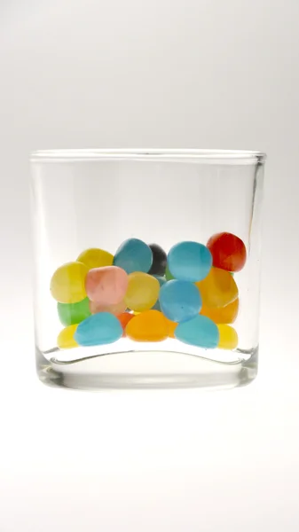 Candies in cliche candy jar — Stock Photo, Image