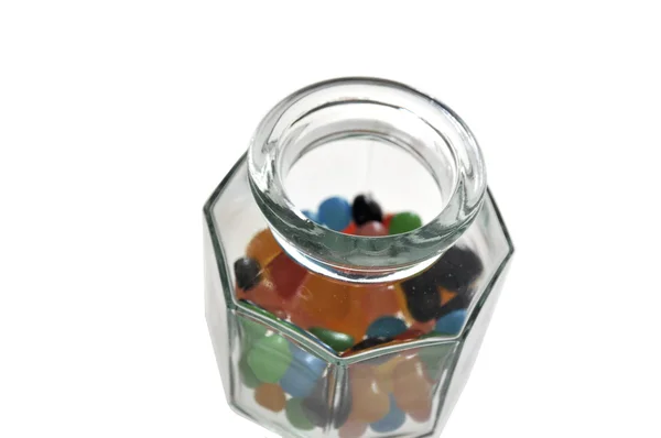 Candies in cliche candy jar — Stock Photo, Image