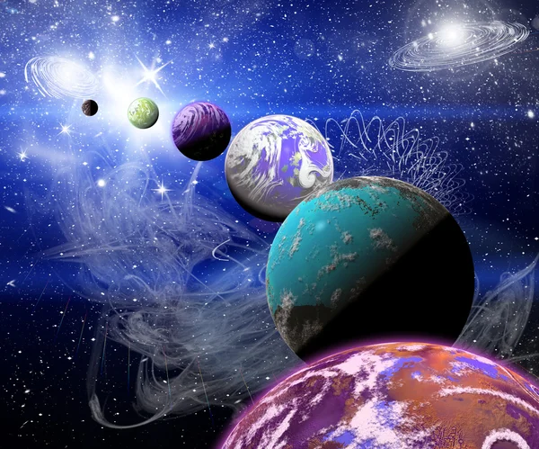 Planeten im Weltraum, Hintergrund — Stockfoto