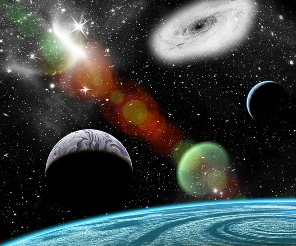 Planeten in de ruimte, achtergrond Stockafbeelding