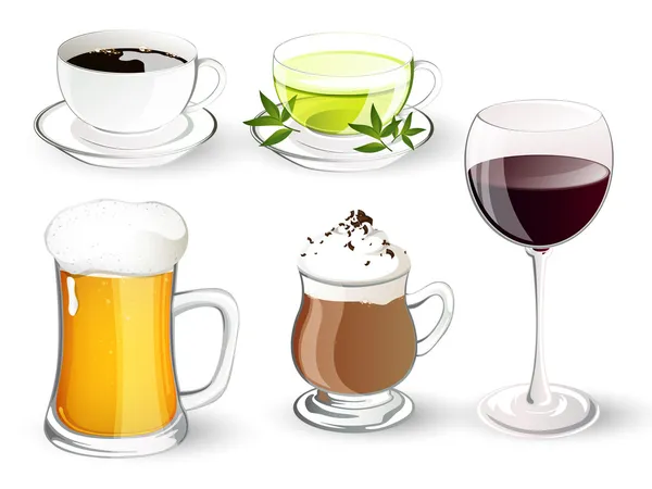 Set avec boissons — Image vectorielle