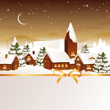 kış sahne - Noel kartı