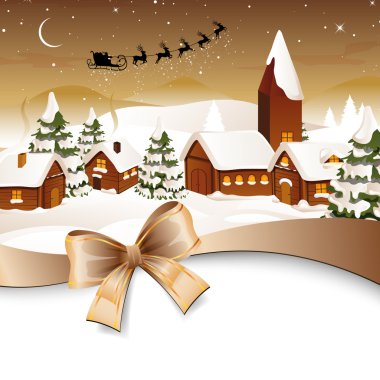 kış sahne - Noel kartı