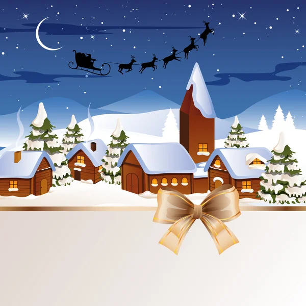 Winters tafereel - kerstkaart — Stockvector