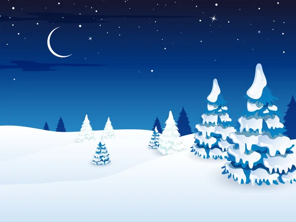 Cena de inverno - cartão de Natal — Vetor de Stock