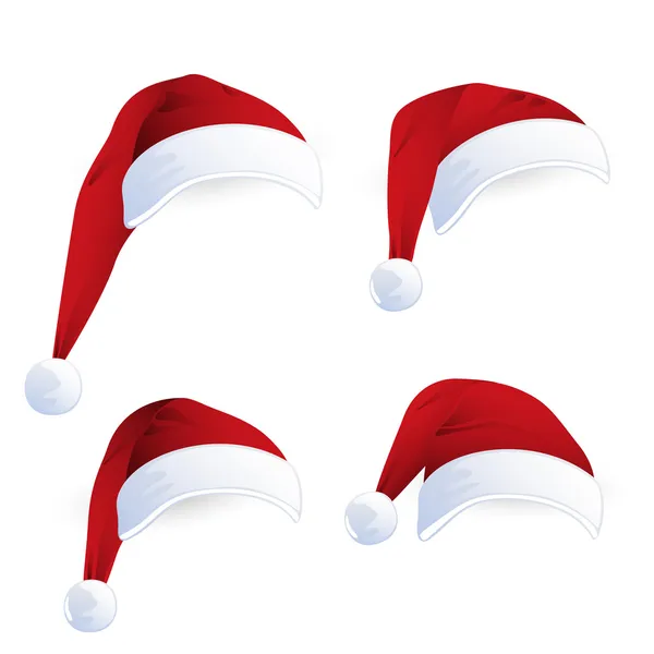 Chapeaux de Père Noël rouge — Image vectorielle