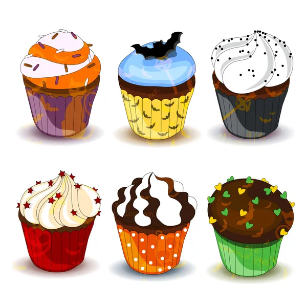 Halloween-Cupcakes — Stockvektor