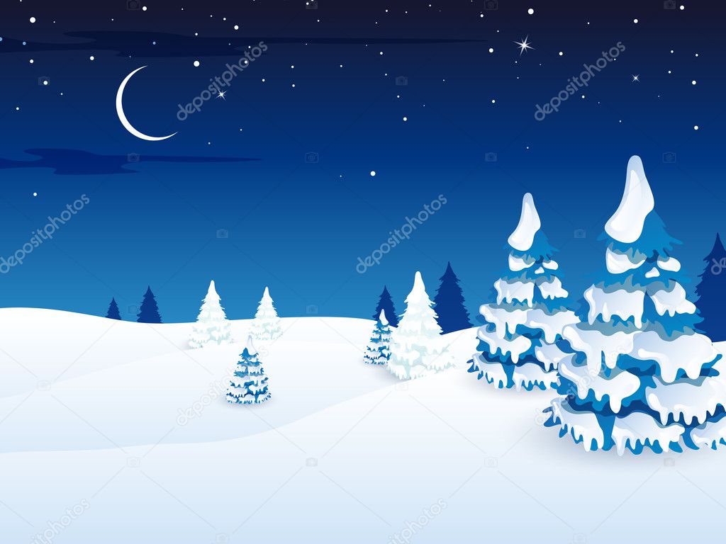 Winter scene - christmas card — Stock Vector © ramonakaulitzki #14574037