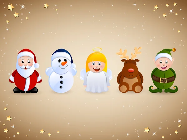 Christmas Character Icons — Stock Vector