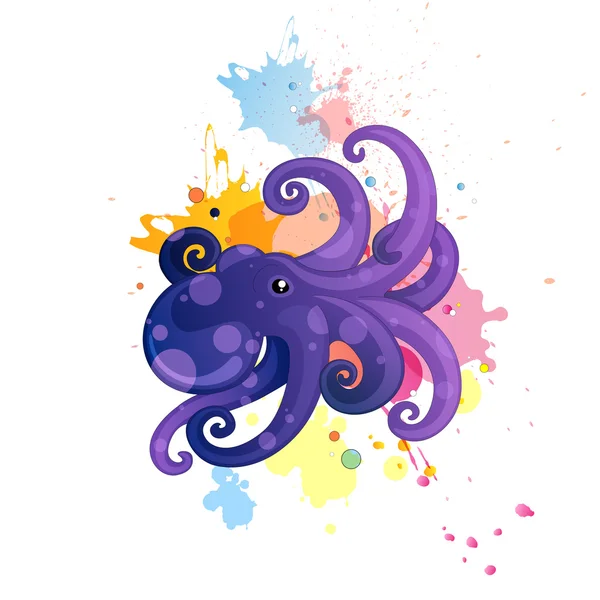 Pulpo cómico — Vector de stock