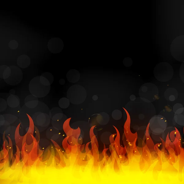 Varma brinnande eld — Stock vektor