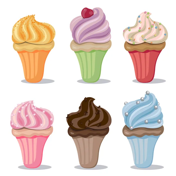 Cupcakes colorés — Image vectorielle