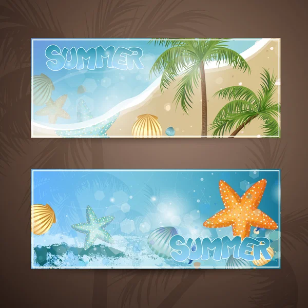 Banners de vacaciones — Vector de stock