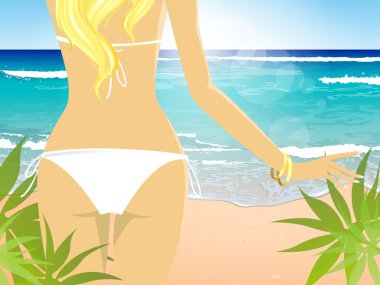plajda Bikini kız