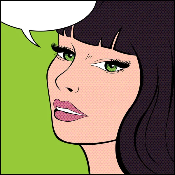 Mujer de Popart — Vector de stock