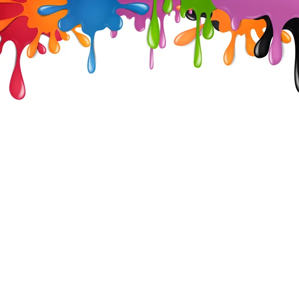 Color Paint Splashes — Stock Vector