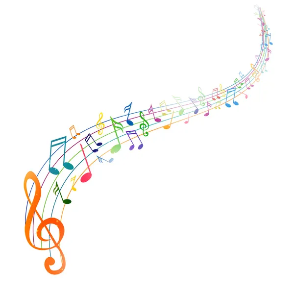 Notes de musique colorées — Image vectorielle